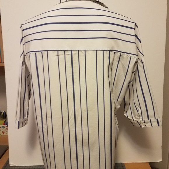 Ochirly White&Blue Striped Courier Shirt Sz M. - Picture 10 of 11